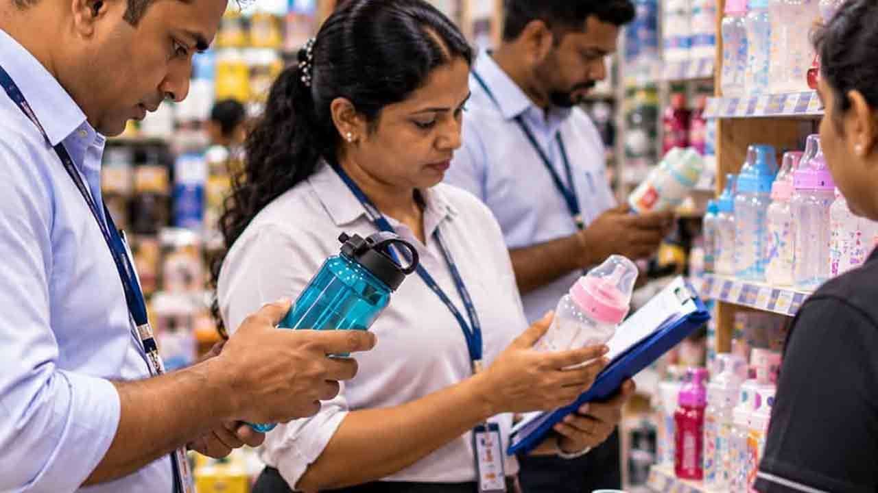 ප්රමිතියෙන් තොර ප්ලාස්ටික් බෝතල් සහ ළදරු කිරි බෝතල් සොයා විශේෂ වැටලීමක්