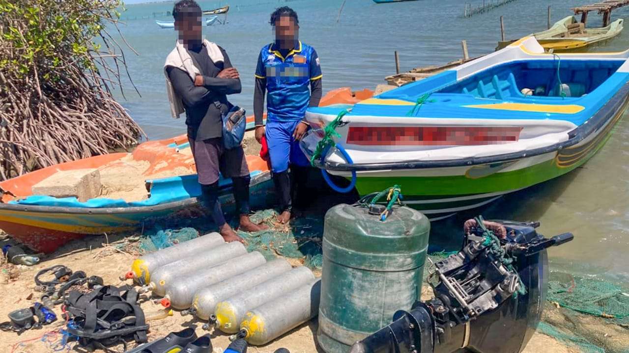 නීති විරෝධි ධීවර කටයුතුවල නිරත වූ පුද්ගලයින් 59ක් අත්අඩංගුවට