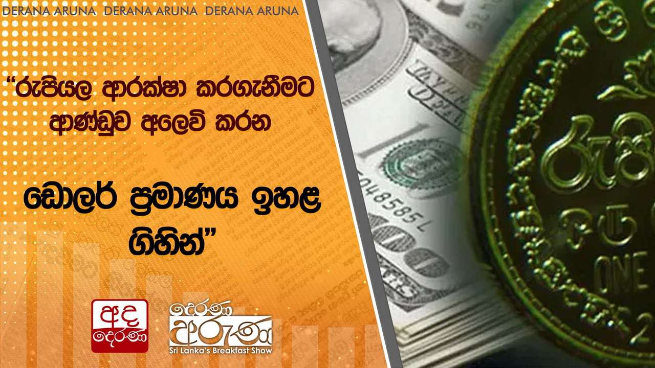 "රුපියල ආරක්ෂා කරගැනීමට ආණ්ඩුව අලෙවි කරන ඩොලර් ප්රමාණය ඉහළ ගිහින්" | Ada Derana